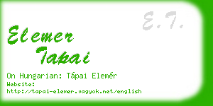 elemer tapai business card